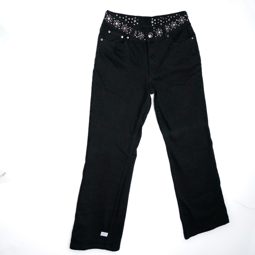 Vintage Lawman Western‎ Black Denim Jeans with, Embellished, Women’s 9, EUC